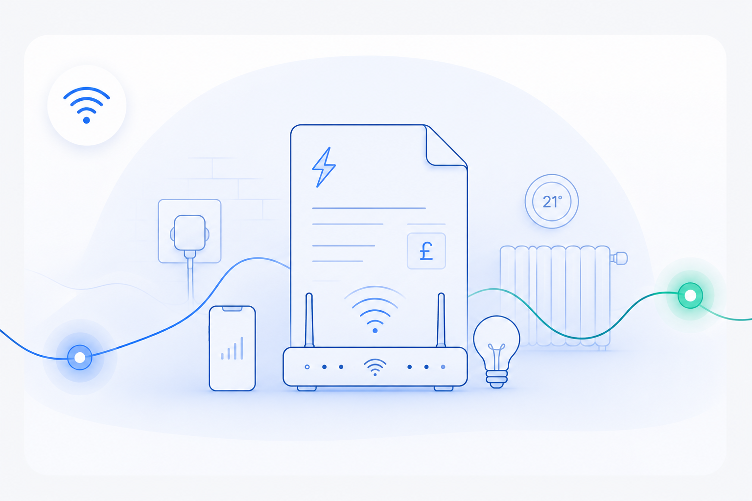 Household bills renewal categories illustration